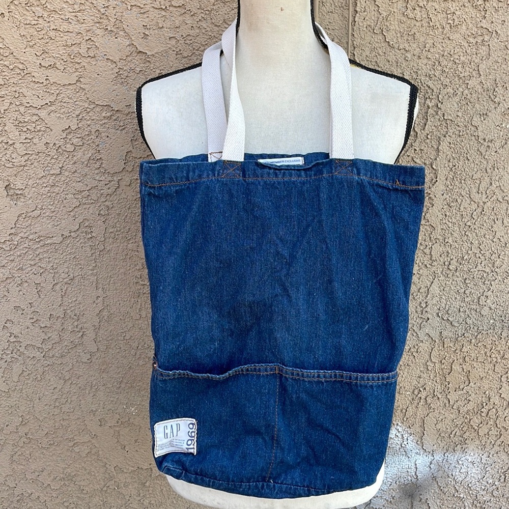 GAP Open Denim Jean Tote Bag Cardmember Exclusive